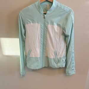 Lululemon Athletica Light Blue and White Bomber Jacket